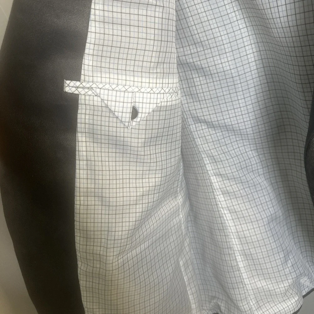 Lauren Ralph Lauren Jacket Mens 44R Black Blazer Sport Coat Faux Leather Classic